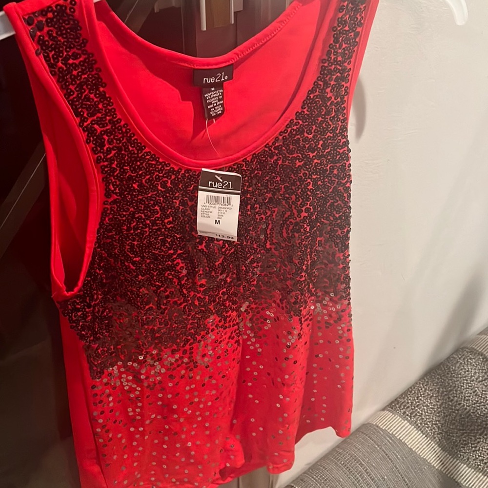 Brand new sequin red tank top by Rue 21